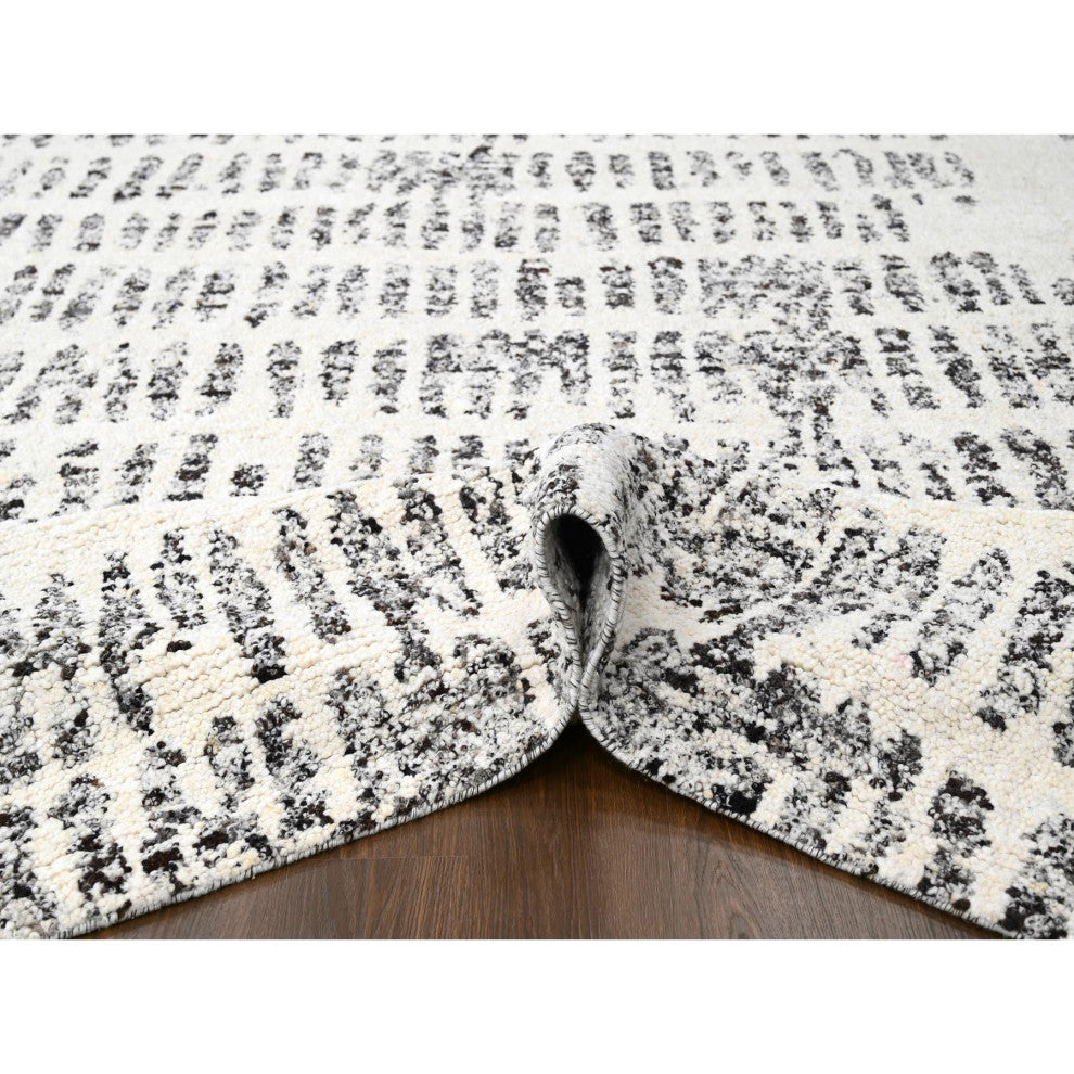 White Heat Modern Design Wool Hand Knotted Oversized Oriental Rug 12'1"x17'9"