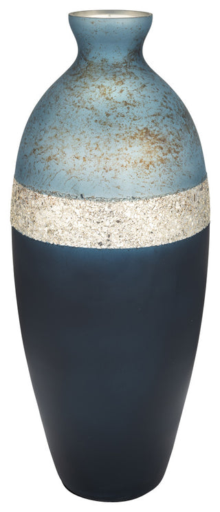Glass, 18" Tri-Colored Glittered Vase, Multi