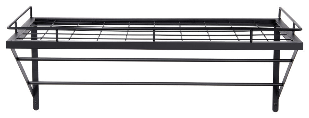 VEVOR Pot Rack Wall Mounted 24in Pot and Pan Hanging Rack With 12 S Hooks 55 lbs