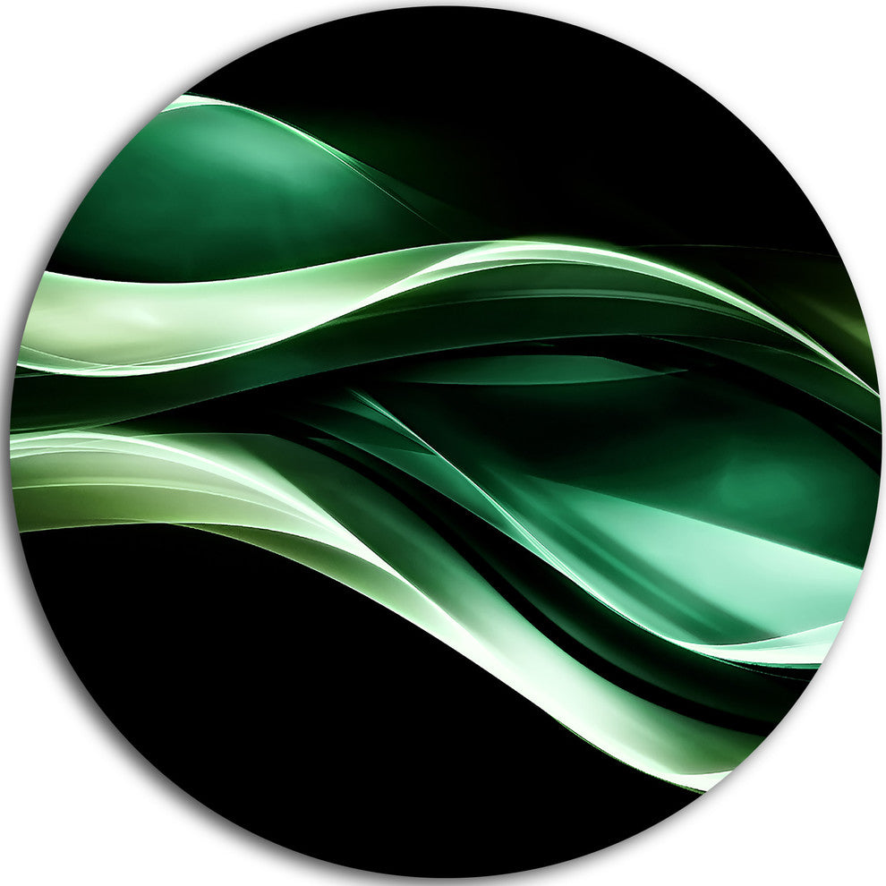 Glittering Green Pattern, Abstract Digital Art Disc Metal Wall Art, 36"
