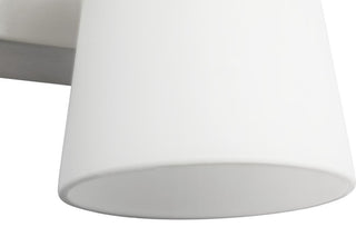 Vertex Collection Two-Light Brushed Nickel Etched White Glass Bath Light