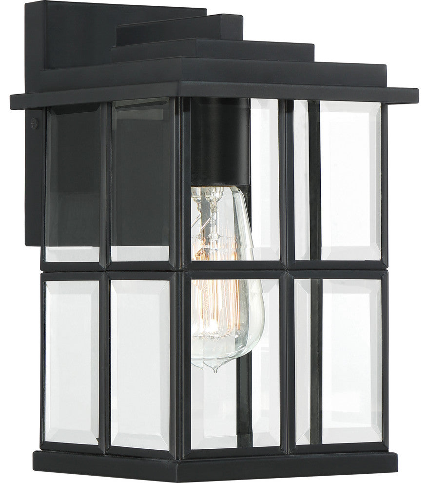 Quoizel MGN8406MBK One Light Outdoor Wall Lantern, Matte Black Finish