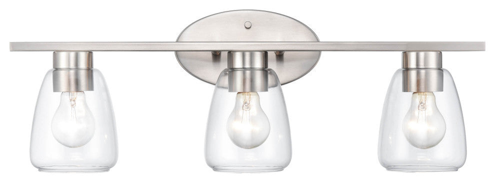 3 Light 25" Brushed Nickel Bathroom Vanity Light