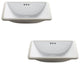 Elavo Regtangle Ceramic Undermount White Bathroom Sink, Set of 2