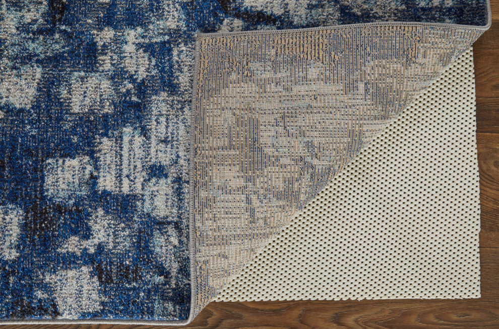 Weave & Wander Adelmo Abstract Contemporary Rug, Navy/Blue, 3'x5'