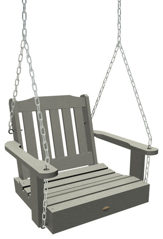 Lehigh Single Seat Swing, Weathered Acorn, Coastal Teak