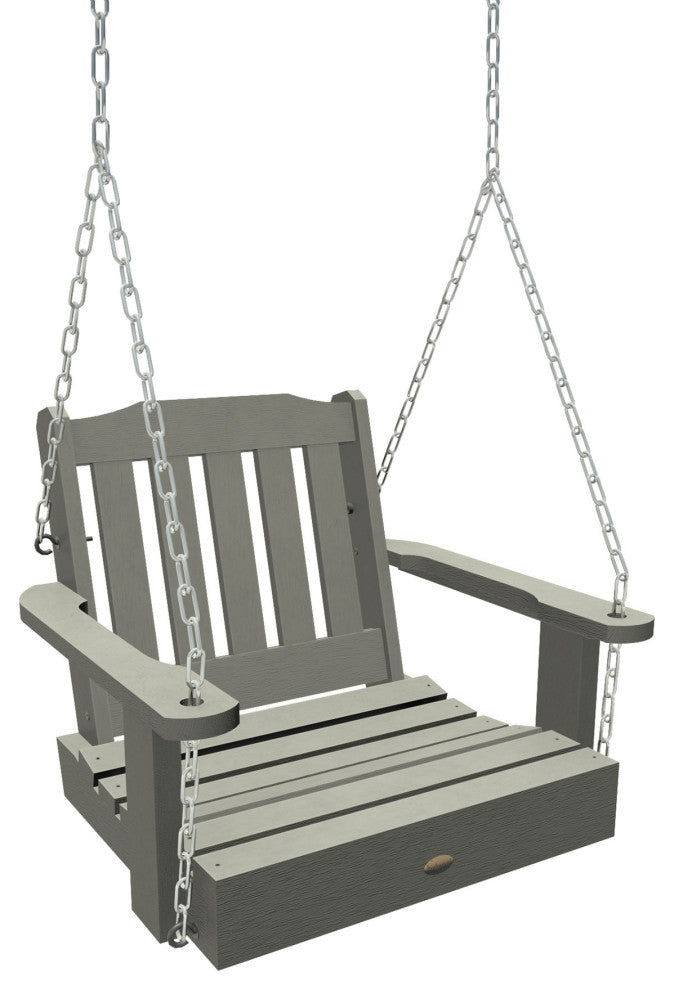 Lehigh Single Seat Swing, Weathered Acorn, Coastal Teak