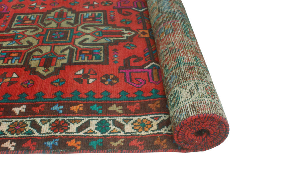 Fine Vintage Distressed Aline Red/Beige Runner, 3'1x12'5