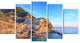 "Manarola Village Cinque Terre Italy" Seashore Wall Art, 5 Panels, 60"x32"
