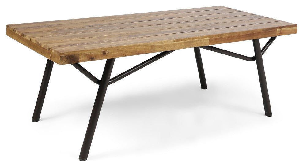 GDF Studio Baish Outdoor Acacia Wood Coffee Table, Teak