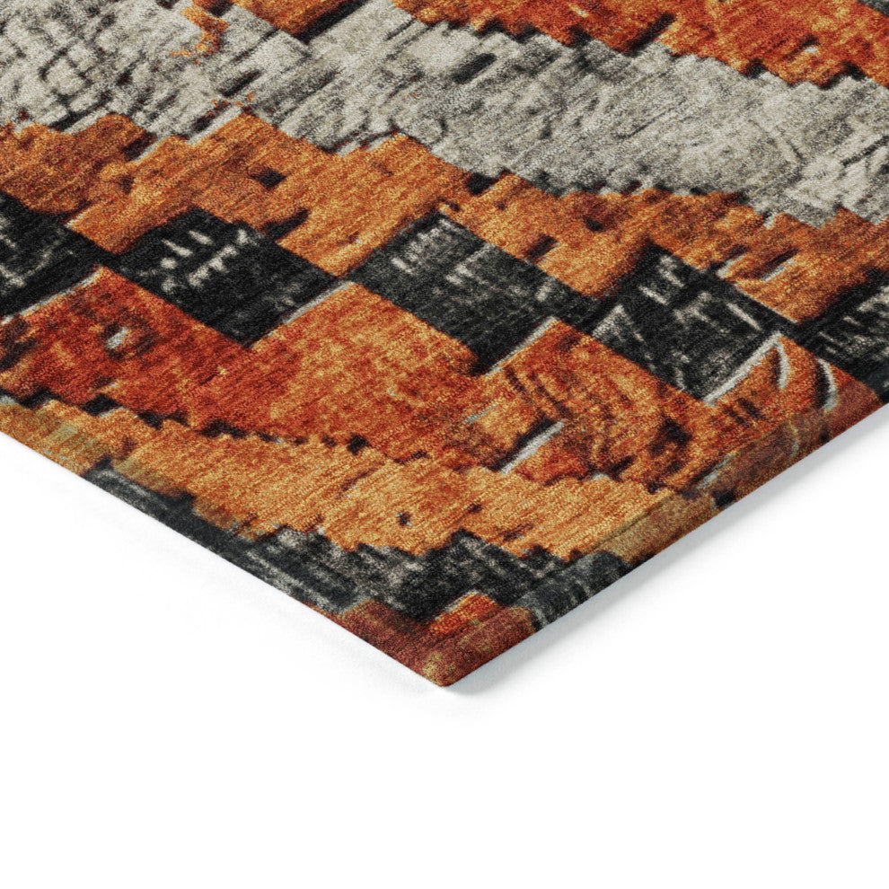 Machine Washable Indoor/Outdoor Chantille ACN1890 Clay 9' x 12' Rug