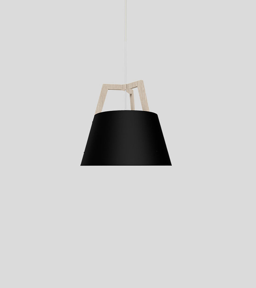 Imber 17" Pendant, White Washed Oak, No Diffuser, Rigid, Incandescent