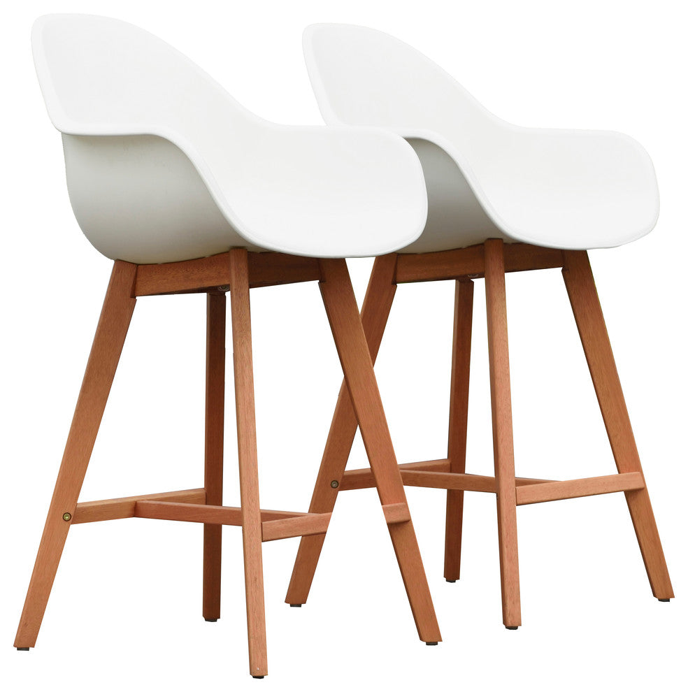 Amazonia Charlotte 2-Piece Armchair Set | Eucalyptus Wood | Ideal for Patio, Dar