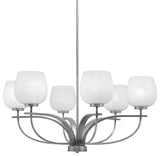 Cavella 6-Light Chandelier, Graphite, 6" White Marble Glass