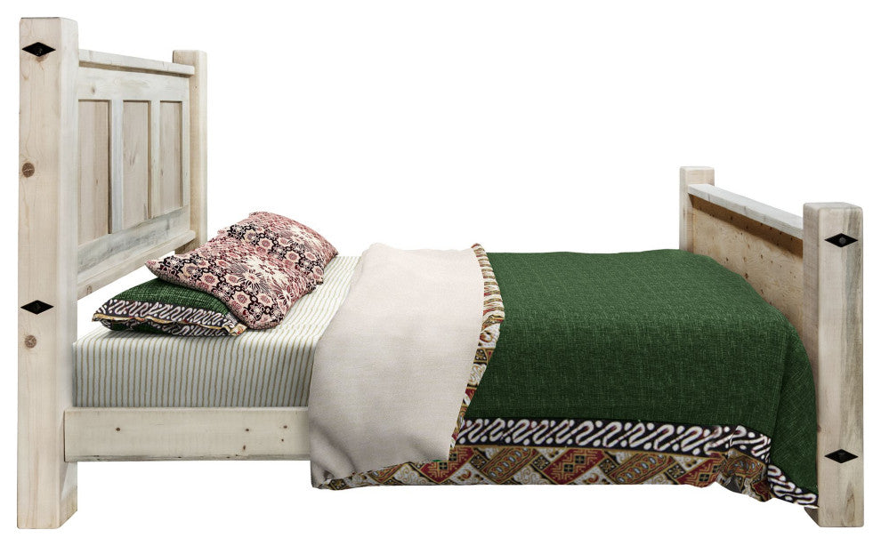 Big Sky Collection Rugged Sawn Panel Bed, Twin, Natural