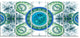 Blue Psychedelic Relaxing Art, Abstract Canvas Art Print, 60"x28", 5 Panels