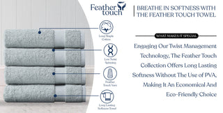 Delara 4-Piece 100% Organic Cotton Plush Bath Sheets, 36"x70", Light Blue