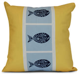 Fish Chips, Animal Print Pillow, Yellow, 26"x26"