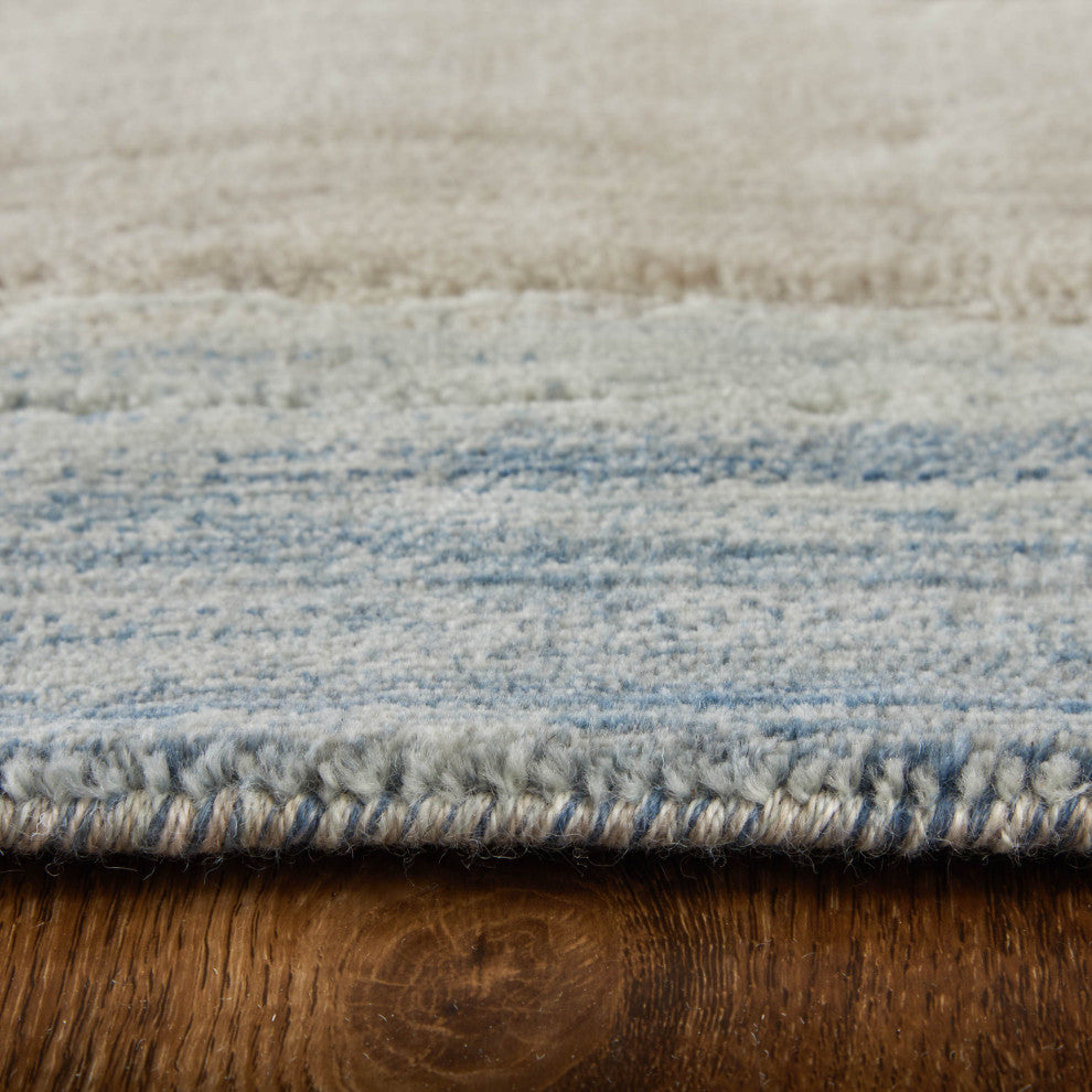 Jaxson 39PXF Modern/Industrial/Bohemian & Eclectic Area Rug, Blue/Ivory, 4'x6'