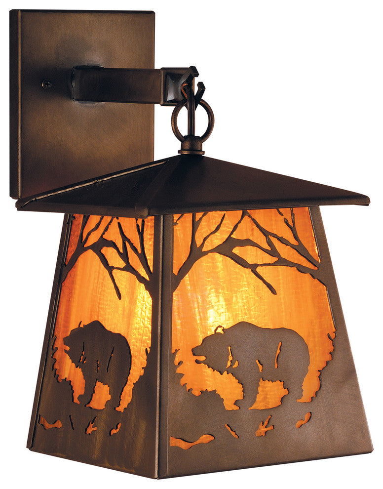 7 5"W Grizzly Bear At Dawn Hanging Wall Sconce