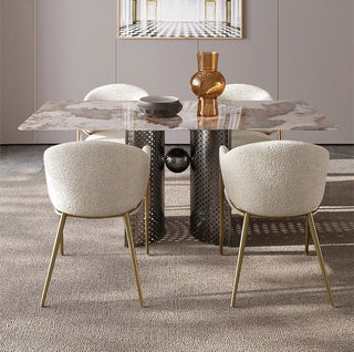 Light Luxury Postmodern Minimalist Dining Chair, Beige