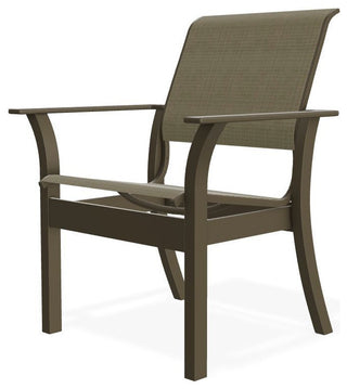 Leeward Sling Stackable Outdoor Dining Chair, Elevation Stone/Beachwood
