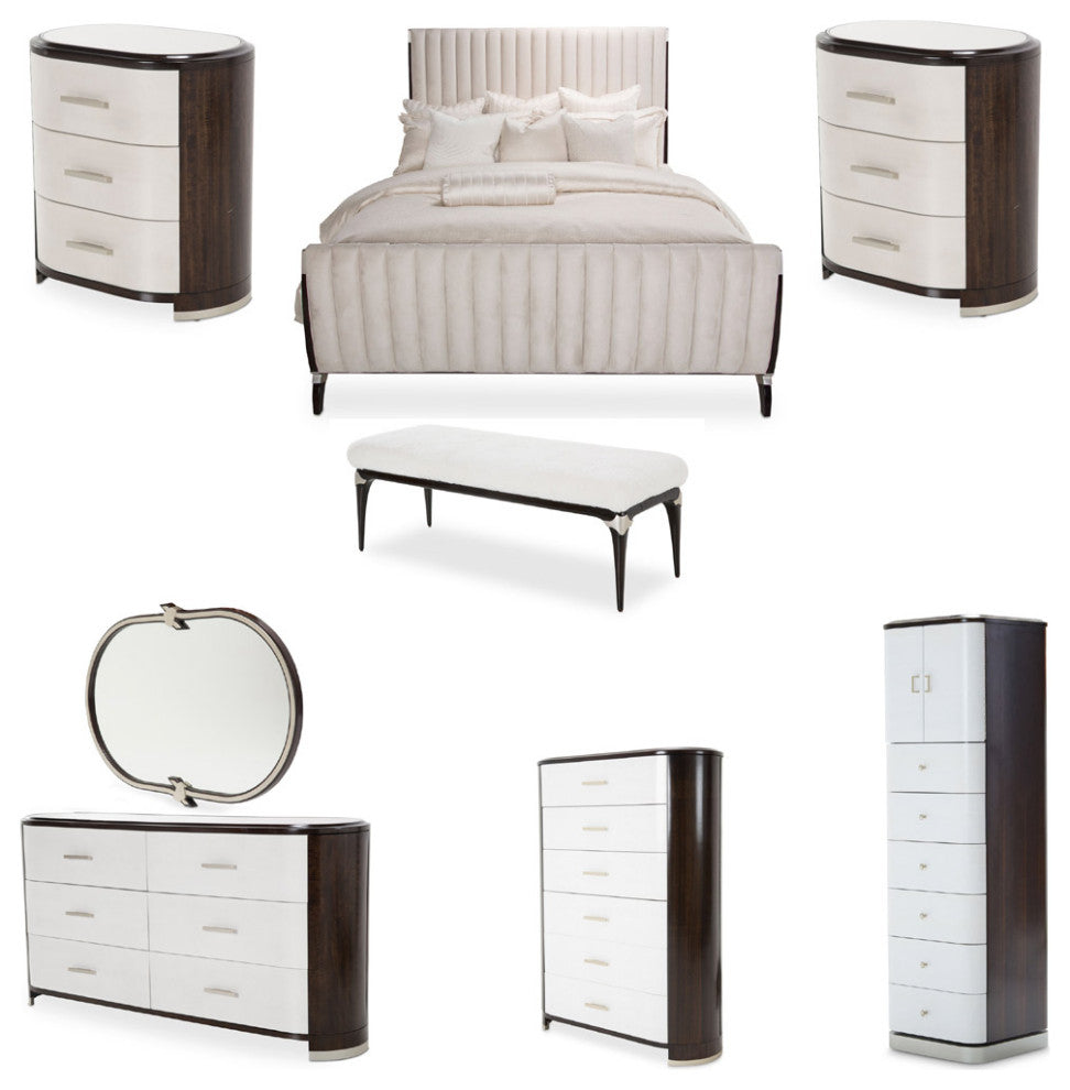AICO Furniture Paris Chic 8 Piece King Bedroom Set