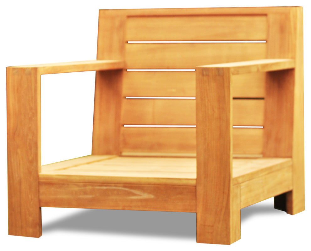 6-Piece Canberra Outdoor Teak Sofa Set With Sunbrella Cushions Spectrum Daffodil
