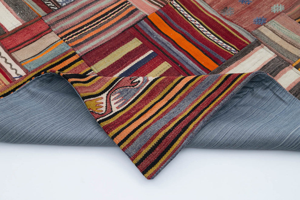 Rug N Carpet - Handmade Turkish 6' 8'' x 9' 10'' Vintage Patchwork Kilim Rug
