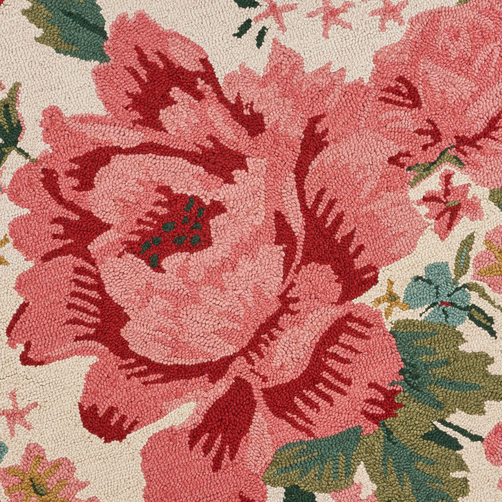 6" Round Pink Rose Area Rug