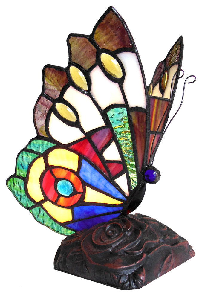 KACY 7 Tiffany-style 1 Light Butterfly Accent Table Lamp 9inches Tall