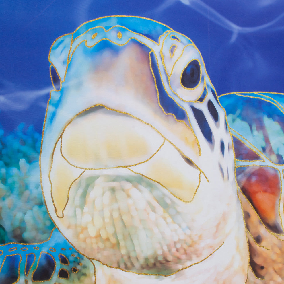 American Art Decor Sea Turtle Outdoor Canvas Art Print, 35"x35"