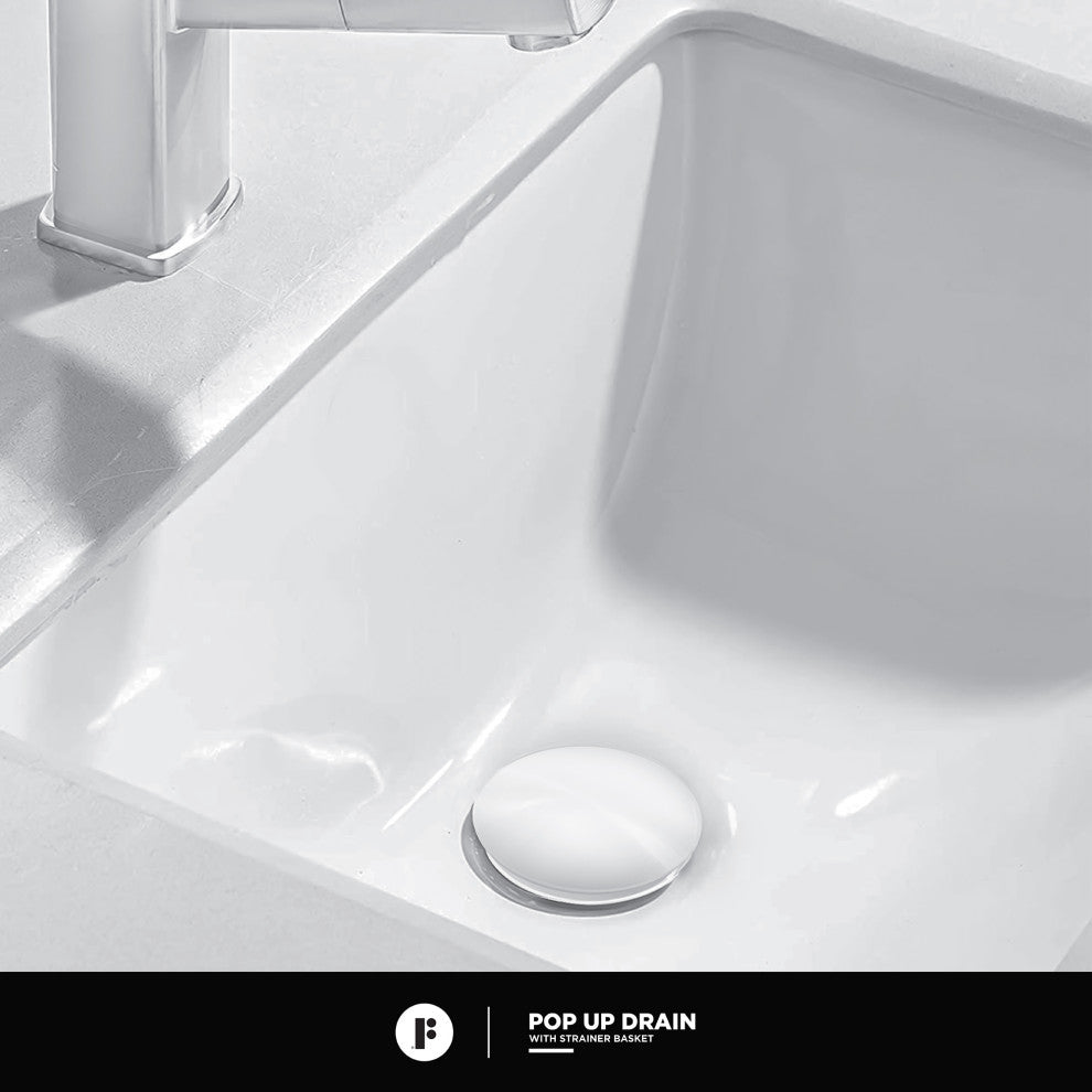 Fine Fixtures Modern Single Hole Bathroom Sink Faucet with Pop-up Drain
