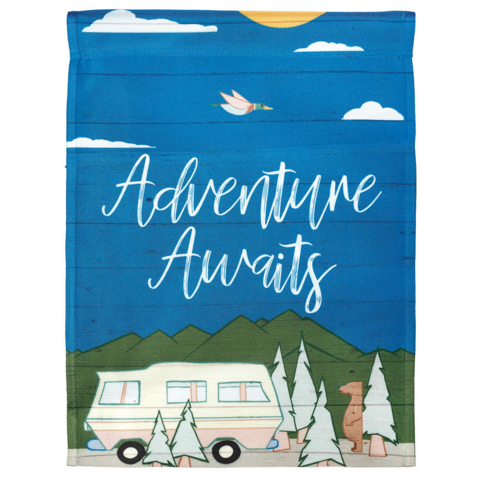 Flag  Printed  Adventure Awaits Polyester Garden