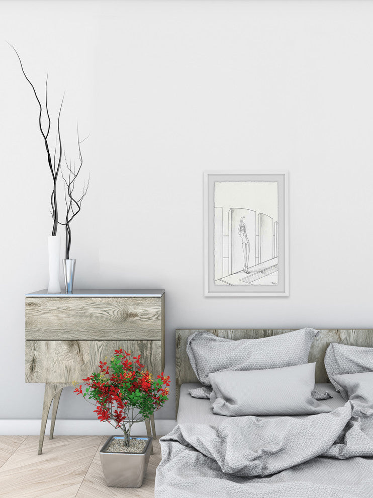 "Lazy by the Pool" Framed Painting Print, 20"x30"