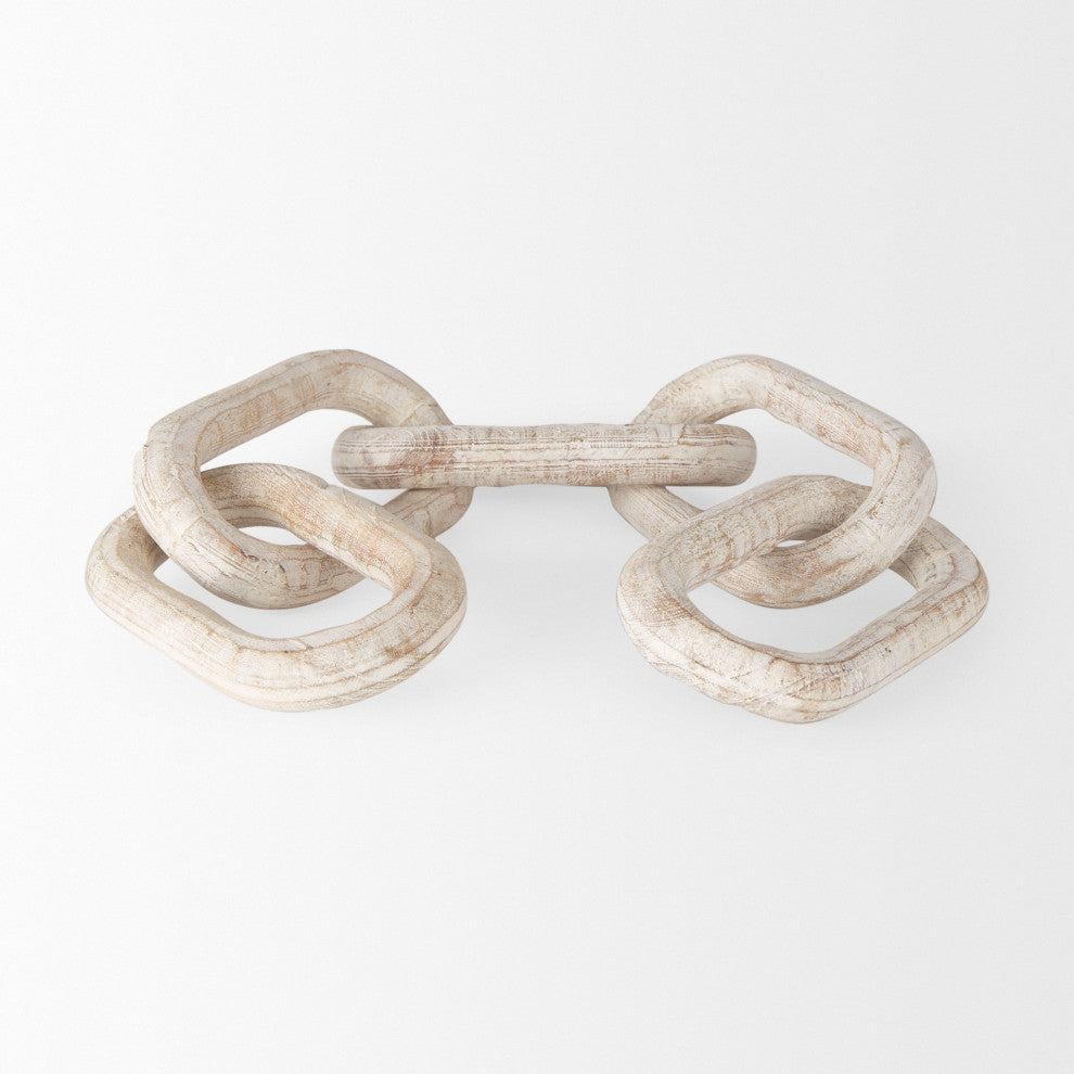 Alix 29.0Lx5.0Wx5.0H Beige Wooden Link Chain Decorative Object