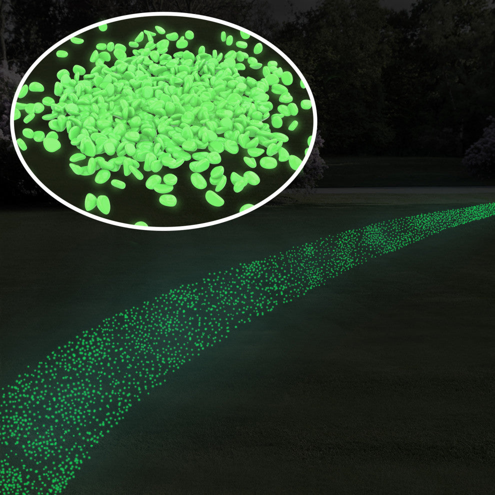 200-Count Garden Decor Stones Glow-in-the-Dark Solar Pebble Lights, 2 Pack