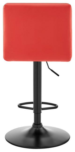 Duval Adjustable Faux Leather Swivel Bar Stool, Red
