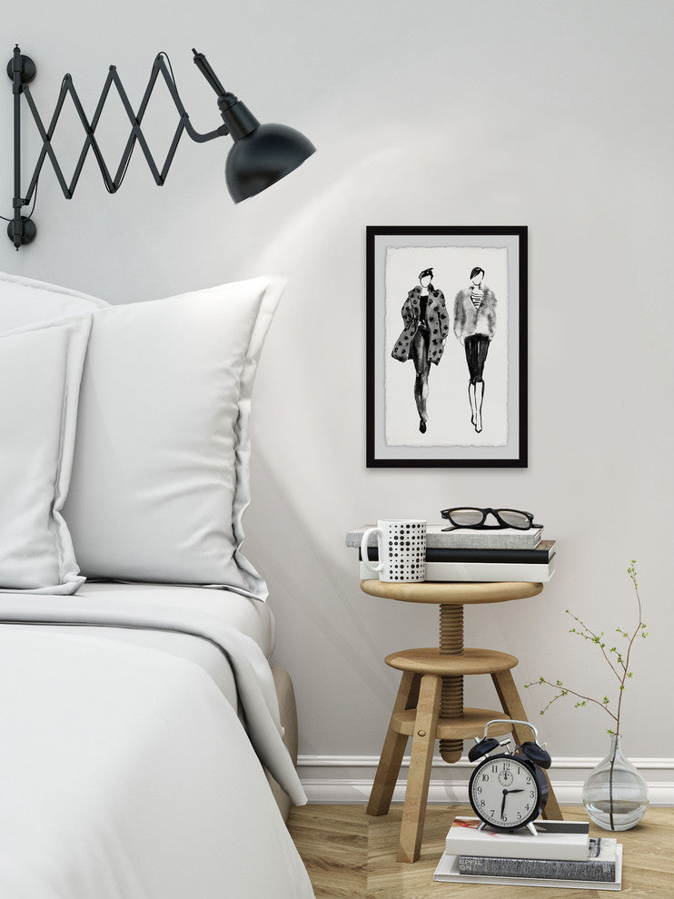 "Fur Duo" Framed Painting Print, 12"x18"