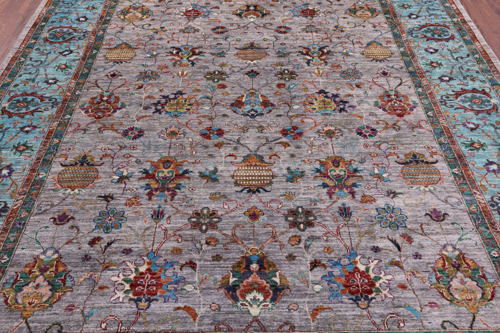 8' 1" X 9' 10" Hand-Knotted Persian Tabriz Wool Rug Q9796