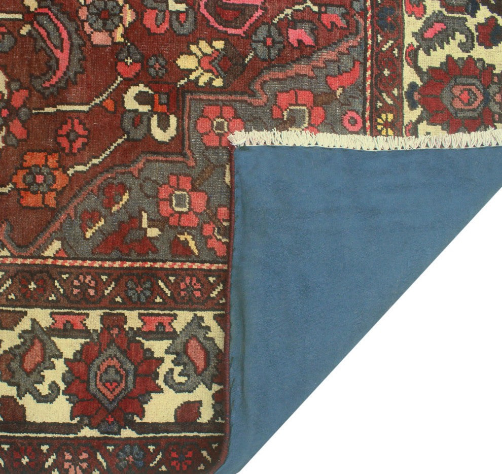 Fine Vintage Distressed Batula Burgundy/Ivory Rug, 6'9x10'4