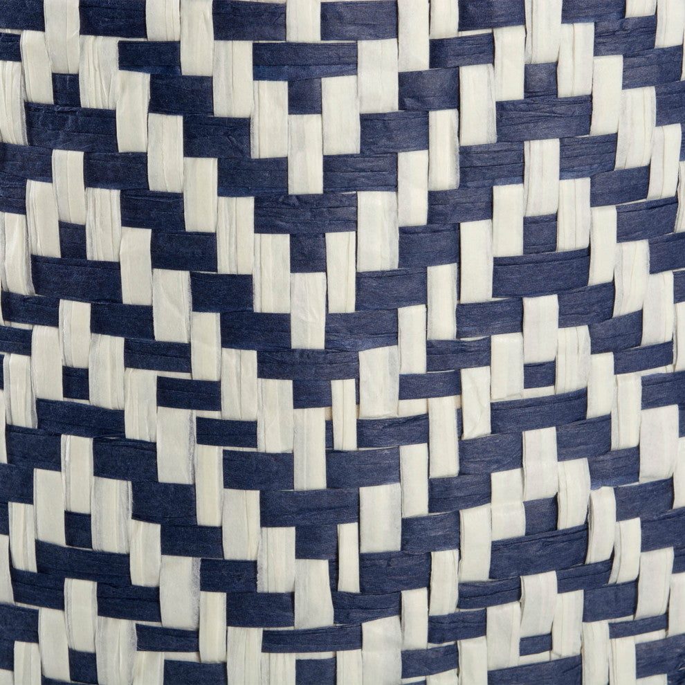 Paper Bin Chevron Nautical Blue Round Large 20x15"x15"