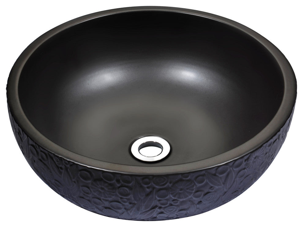 ANZZI Tara Series Ceramic Bathroom Vessel Sink with Pop-Up Drain