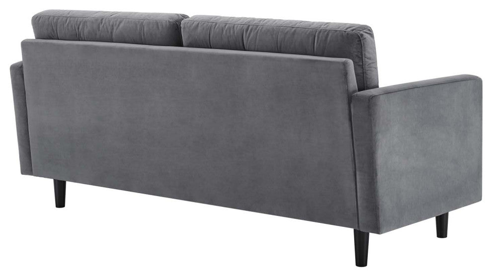 Exalt Tufted Performance Velvet Sofa, Gray