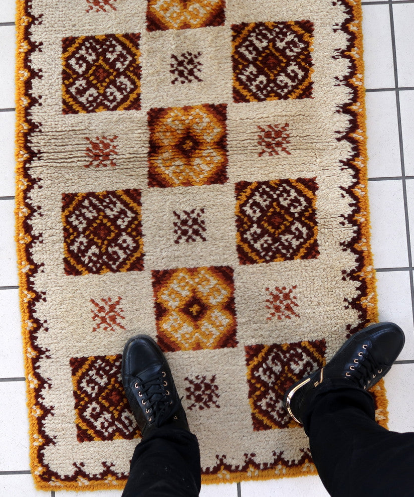 Vintage French Savonnerie Rug 2.5'x4.8', 77cmx146cm 1960s