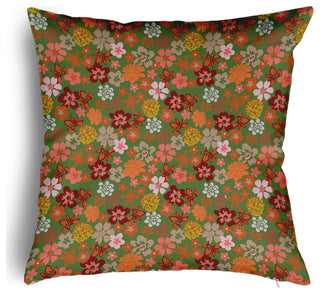 Succulent Garden Accent Pillow With Removable Insert, Scallion, 18"x18"