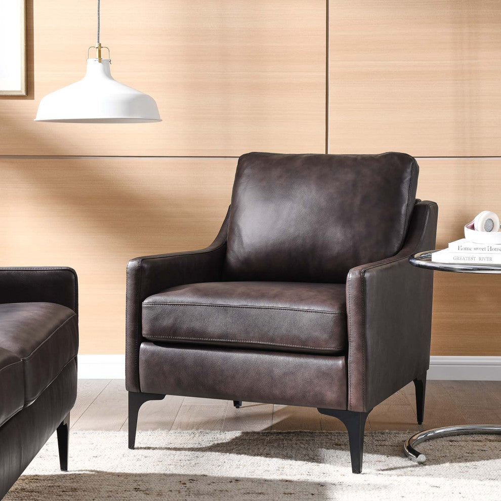 Corland Leather Armchair, Brown