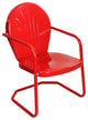 34-Inch Outdoor Retro Tulip Armchair Red