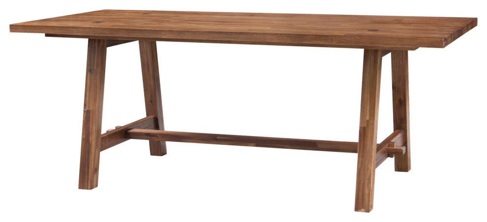 Bedford KD 79" Rect. Dining Table "A" Base, Brushed Brown