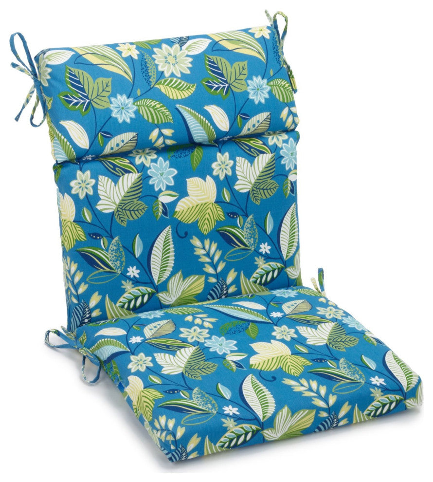 22"X45" Patterned Outdoor Squared Seat/ Back Chair Cushion, Skyworks Caribbean